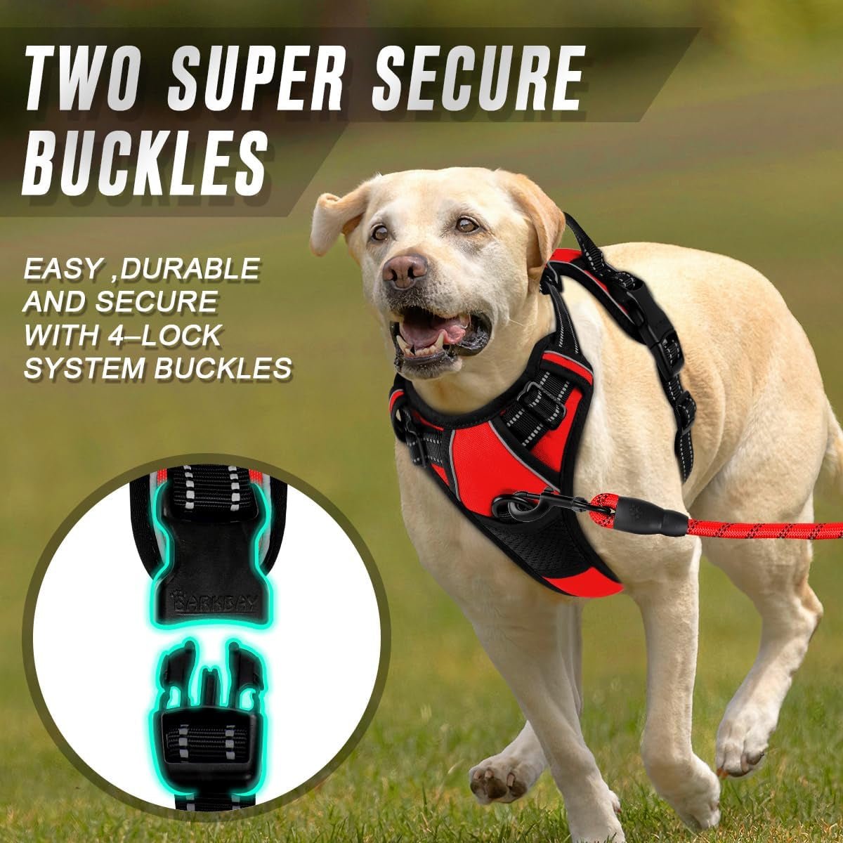 No - Pull Dog Harness – Front Clip, Reflective, Heavy Duty with Handle for Large Dogs - Paw Fit Gears